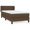 vidaXL Pat box spring cu saltea, maro &icirc;nchis, 90x200 cm, textil