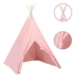 vidaXL Cort de copii teepee cu geantă, roz, 120x120x150 cm, piersică