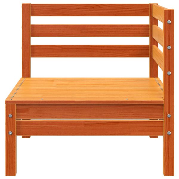 vidaXL Canapea colțar de grădină, maro ceruit, lemn masiv de pin