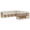 vidaXL Set de canapele de exterior Alb Natural și Crem Poliester