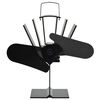 vidaXL Ventilator de sobă cu alimentare termică, 2 palete, negru