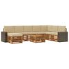 vidaXL Set de canapele de exterior cu pernă 9 pcs Natural și Bej