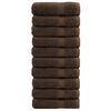 vidaXL Prosoape de baie premium, SOLUND 10 buc maro 100x150cm 600gsm