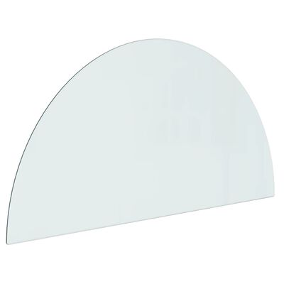 vidaXL Placă de sticlă pentru șemineu, semi-rotundă, 1000x500 mm