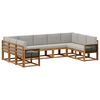 vidaXL Set de canapele de exterior 9 pcs Natural și gri deschis
