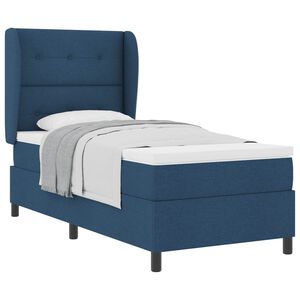 vidaXL Pat cu arcuri cu headboard albastru 80 x 200 cm țesătură