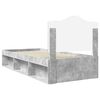 vidaXL Cadru de pat cu headboard Beton 90 x 200 cm Lemn de pin masiv