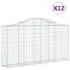 vidaXL Coșuri gabion arcuite 12 buc, 200x30x100/120 cm fier galvanizat