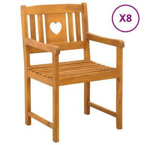 vidaXL Scaune de grădină 8 pcs natural Lemn Solid de Acacia