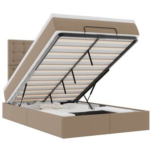 vidaXL Cadru de pat otoman cu saltea Cappucino piele artificială