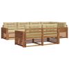vidaXL Set de canapele de exterior 7 buc. Natural și Bej