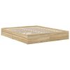 vidaXL Pat cu storage Stejar Sonoma 160 x 200 cm Lemn compozit