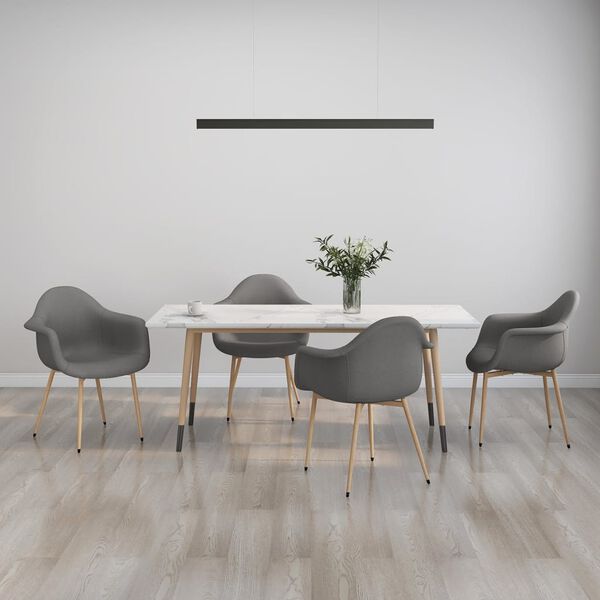 vidaXL Scaune de bucătărie pivotante, 4 buc., gri deschis, textil