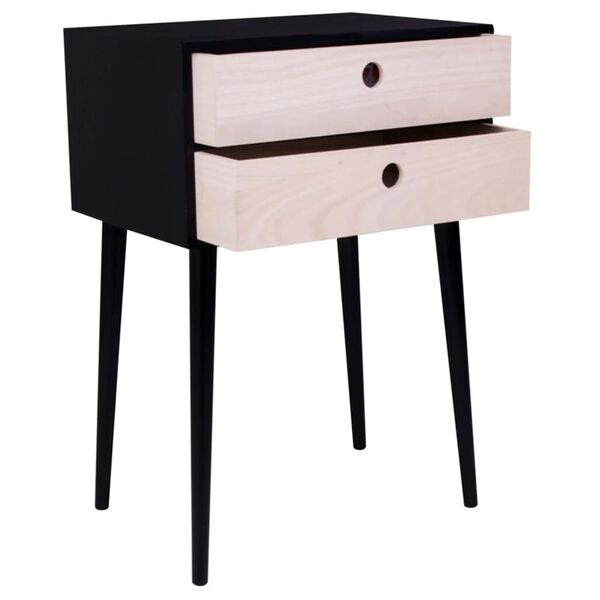 House Nordic Noptieră "Annelies", negru și natural