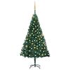 vidaXL Brad Crăciun pre-iluminat cu set globuri, verde, 180 cm, PVC