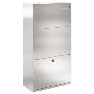 vidaXL Cutie pentru colet Argintiu 44 x 22 x 82 cm Oţel inoxidabil