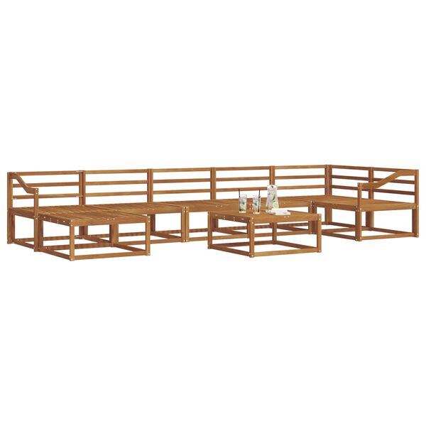 vidaXL Set de canapele de exterior 8 pcs natural Lemn Solid de Acacia