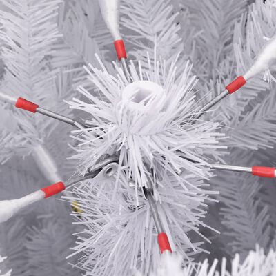 vidaXL Brad de Crăciun artificial cu suport și balamale, alb, 120 cm