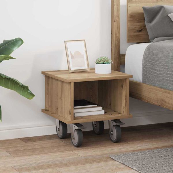 vidaXL Support TV Stejar Artizanal 37 x 35 x 35 cm Lemn compozit