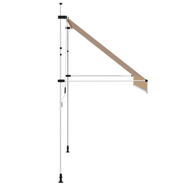 vidaXL Copertină retractabilă manual, portocaliu și alb, 300 cm, dungi
