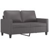 vidaXL Canapea cu 2 locuri, gri, 120 cm, piele ecologică