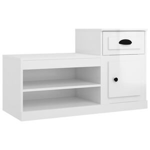 vidaXL Pantofar, alb extralucios, 100x42x60 cm, lemn prelucrat