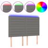 vidaXL Tăblie de pat cu LED, gri &icirc;nchis, 144x5x118/128 cm, textil