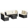 vidaXL Set mobilier de grădină cu perne, 8 piese, negru, poliratan