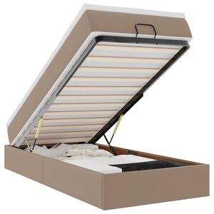 vidaXL Cadru de pat otoman cu saltea Cappucino piele artificială