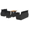 vidaXL Set de canapele pentru grădină 8 buc. Negru poliratan