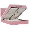 vidaXL Cadru de pat otoman cu saltele Roz 140x190cm catifea