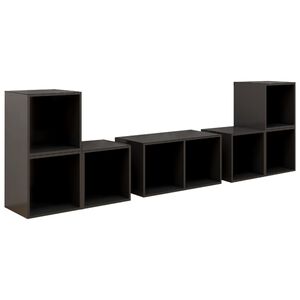 vidaXL Set de dulapuri TV, 6 piese, gri extralucios, lemn prelucrat