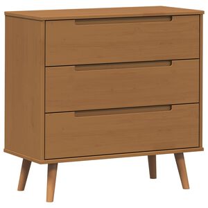 vidaXL Comodă cu sertare MOLDE Caramel 80 x 40 x 80 cm