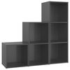 vidaXL Set de dulapuri TV, 3 piese, gri extralucios, lemn prelucrat