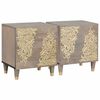 vidaXL Noptieră cu ușă 2 buc. Gri 40 x 33 x 46 cm Lemn de mango solid