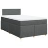 vidaXL Pat box spring cu saltea, gri &icirc;nchis, 120x190 cm, textil