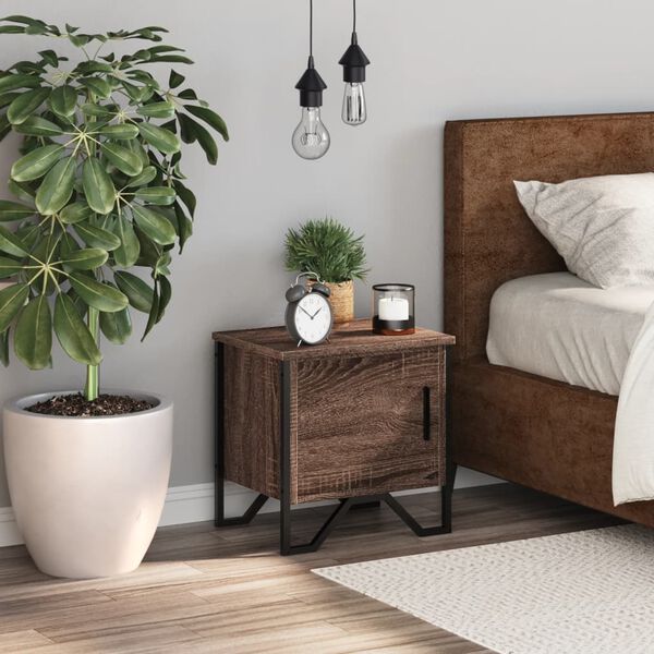 vidaXL Noptieră, stejar maro, 40x30x40 cm, lemn prelucrat