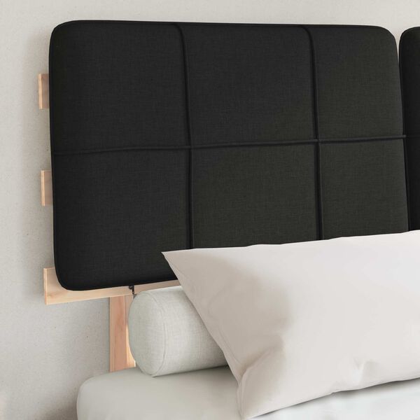 vidaXL Cadru de pat cu tăblie tapițată cu headboard Negru 140 x 190 cm