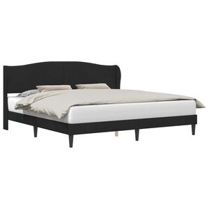 vidaXL Cadru de pat cu headboard Negru 200 x 200 cm Catifea