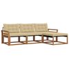 vidaXL Set de canapele de exterior cu pernă 4 pcs Natural și Bej