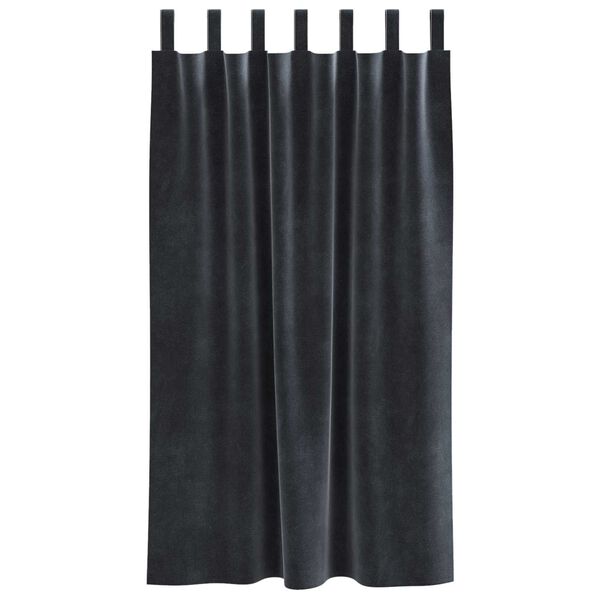 vidaXL Perdele opace 2 pcs Gri închis 140 x 175 cm Catifea