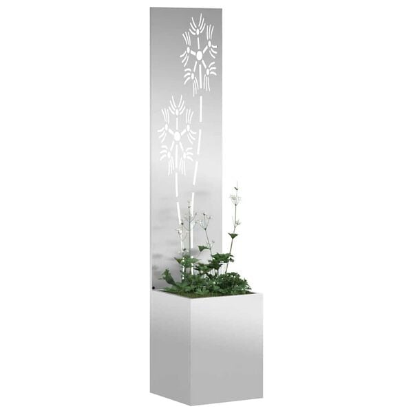 vidaXL Ecran de intimitate pentru grădină Floral Argintiu 32 x 150 cm