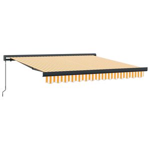 vidaXL Copertină retractabilă, galben/alb, 3x2,5 m, textil/aluminiu