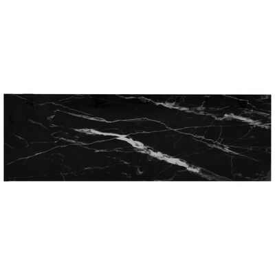 vidaXL Raft, transparent/negru marmură, 100x36x90 cm sticlă securizată