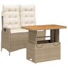 vidaXL Set mobilier de grădină, 2 piese, cu perne, bej, poliratan