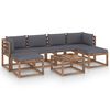 vidaXL Set mobilier de grădină cu perne, 7 piese, lemn de pin tratat