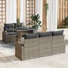 vidaXL Set de canapele pentru grădină cu pernă 6 pcs Gri Poli Rattan