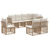 vidaXL Set de canapele de exterior cu pernă 8 pcs natural Poliester