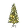 vidaXL Brad Crăciun artificial, 300 LED/globuri/zăpadă pufoasă, 210 cm