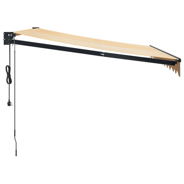 vidaXL Copertină retractabilă automată, galben și alb, 3x2,5 m